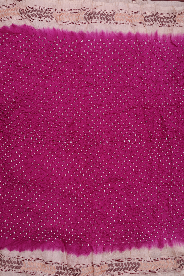 Bandhani Silk Saree In Purple Rose With Tie And Dye Design