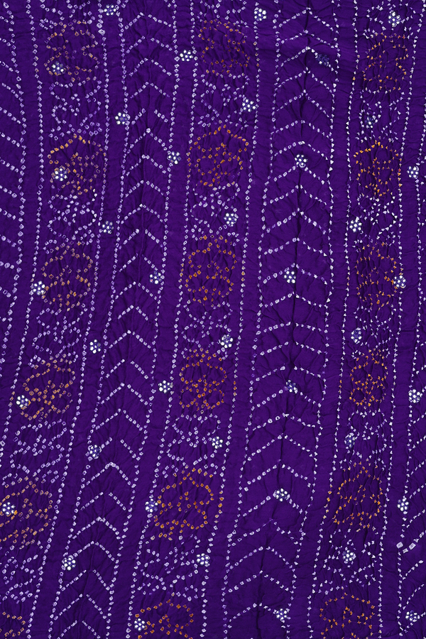 Bandhani Silk Saree In Purple With Tie And Dye Design