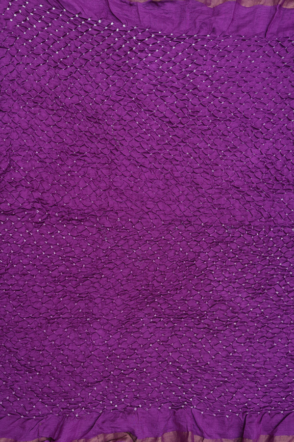 Bandhani Silk Saree In Purple With Tie And Dye Design
