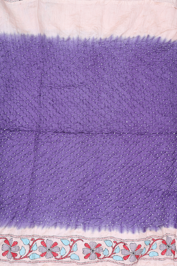 Bandhani Silk Saree In Purple With Tie And Dye Design