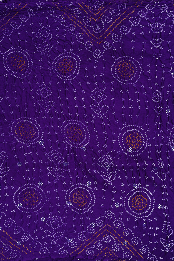 Bandhani Silk Saree In Purple With Tie And Dye Design