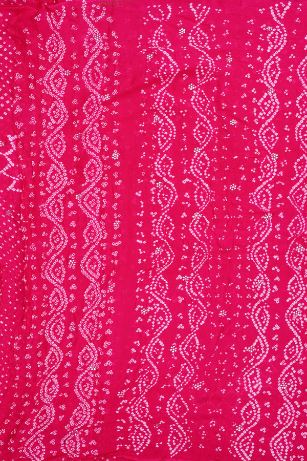 Bandhani Silk Saree In Rani Pink With Tie And Dye Design