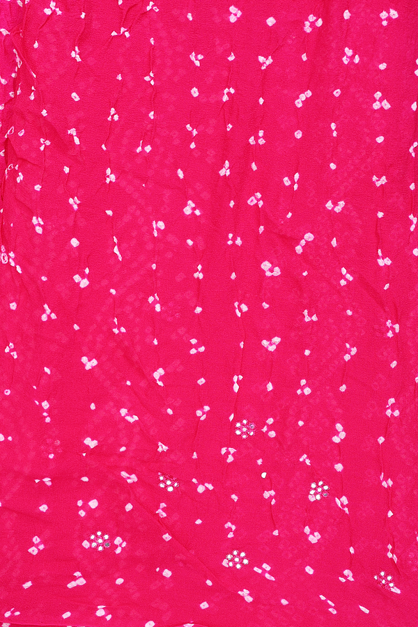 Bandhani Silk Saree In Rani Pink With Tie And Dye Design