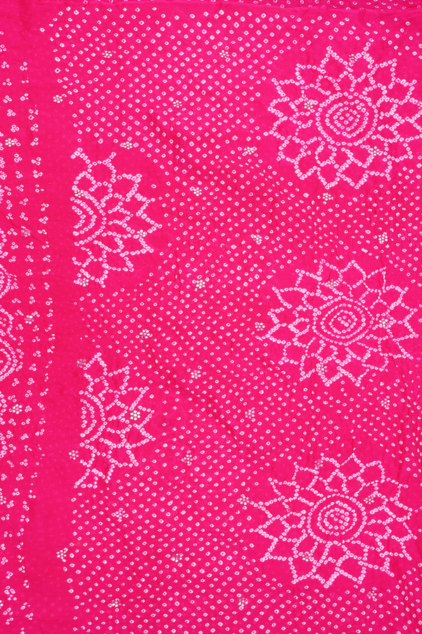 Bandhani Silk Saree In Rani Pink With Tie And Dye Design