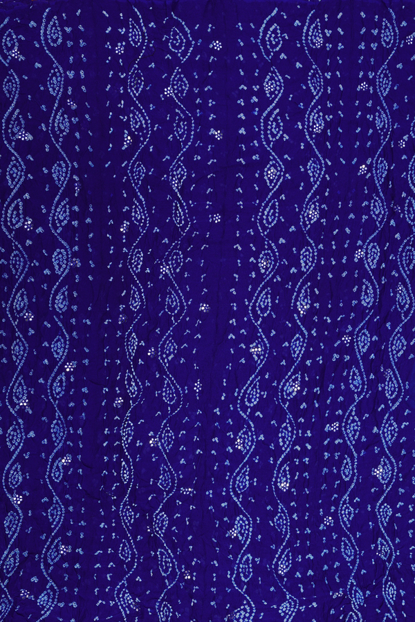 Bandhani Silk Saree In Royal Blue With Allover Design