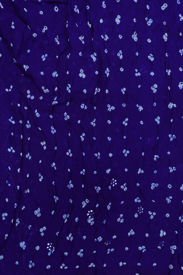 Bandhani Silk Saree In Royal Blue With Allover Design
