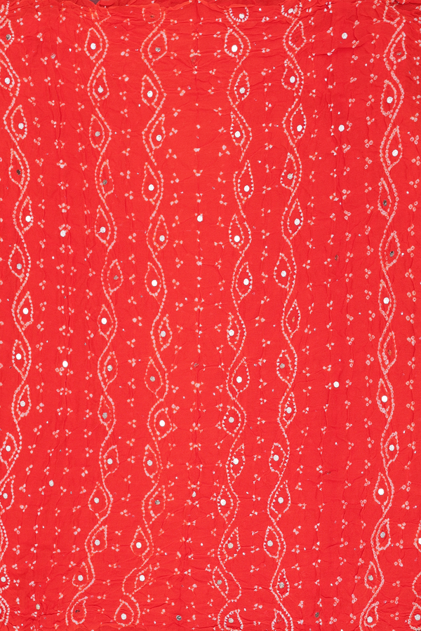 Bandhani Silk Saree In Royal Orange With Tie And Dye Design