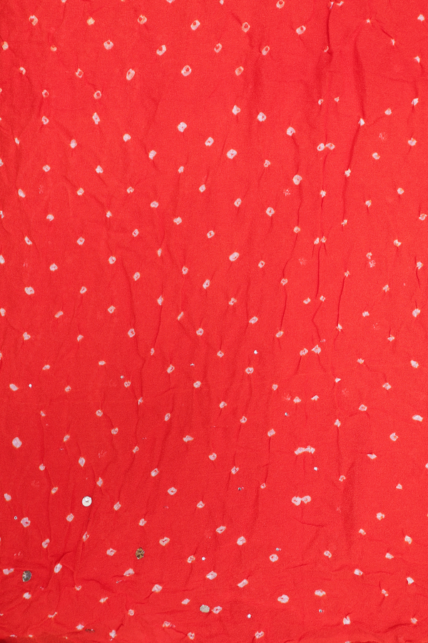 Bandhani Silk Saree In Royal Orange With Tie And Dye Design