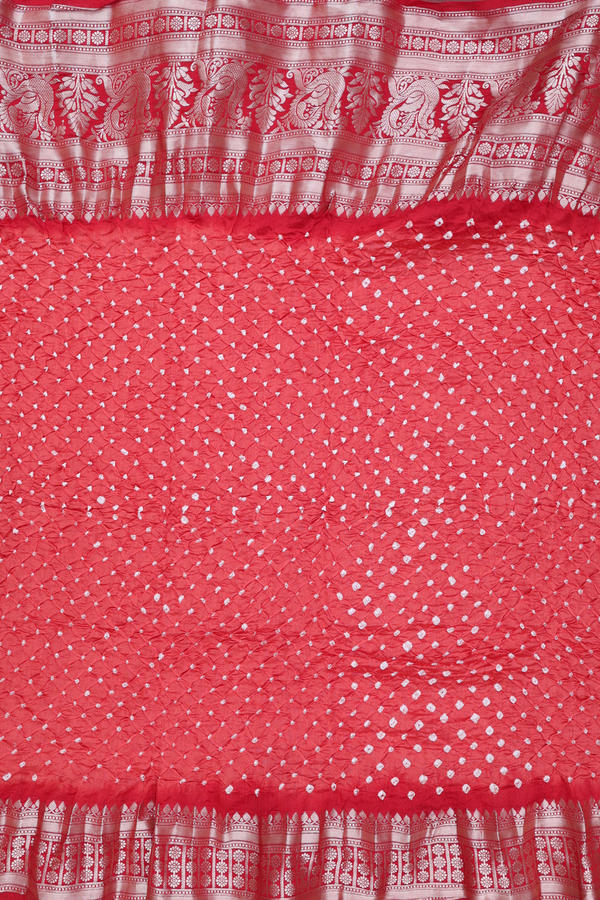 Bandhani Silk Saree In Spiced Orange With Tie And Dye Design
