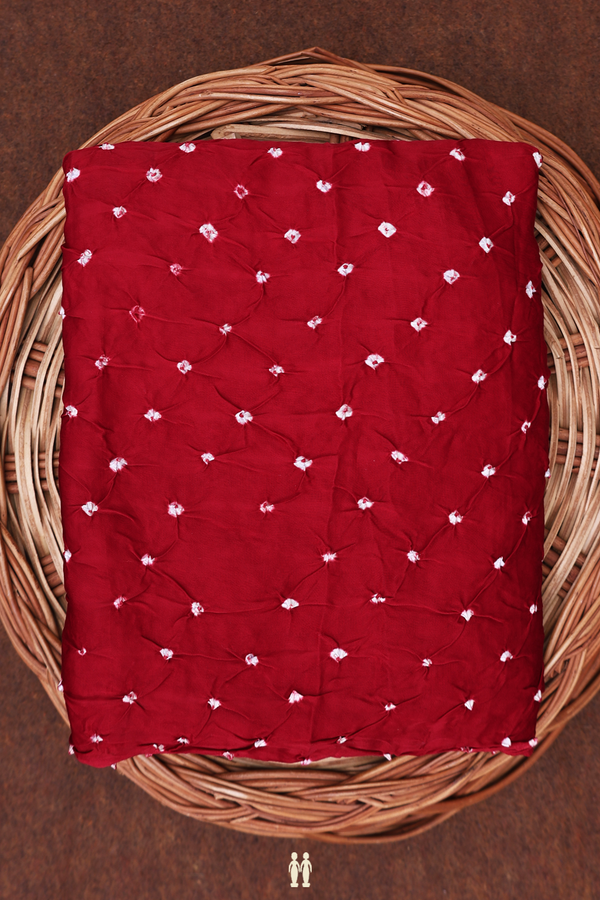 Bandhani Silk Saree Red With Tie And Dye Design