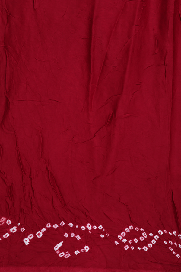 Bandhani Silk Saree Red With Tie And Dye Design