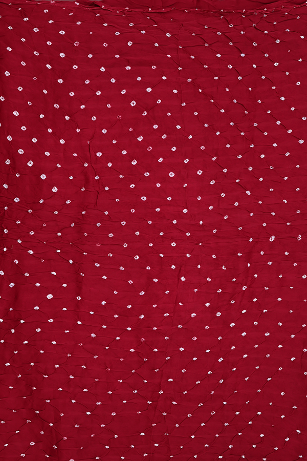 Bandhani Silk Saree Red With Tie And Dye Design