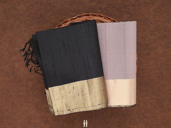 Bavanchi Border Plain Dusty Brown Raw Silk Salwar Material