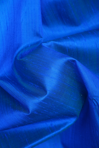 Bavanchi Border Plain Indigo Blue Raw Silk Saree