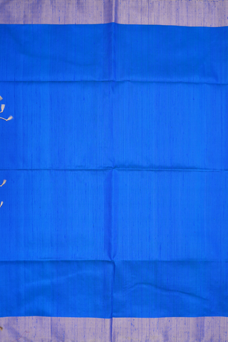 Bavanchi Border Plain Indigo Blue Raw Silk Saree