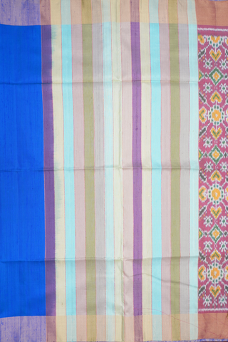 Bavanchi Border Plain Indigo Blue Raw Silk Saree