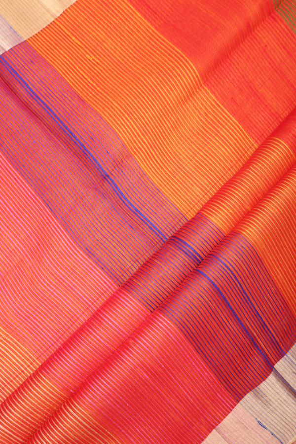 Bavanchi Border Plain Rani Pink Raw Silk Saree