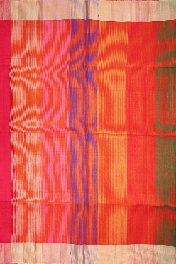 Bavanchi Border Plain Rani Pink Raw Silk Saree