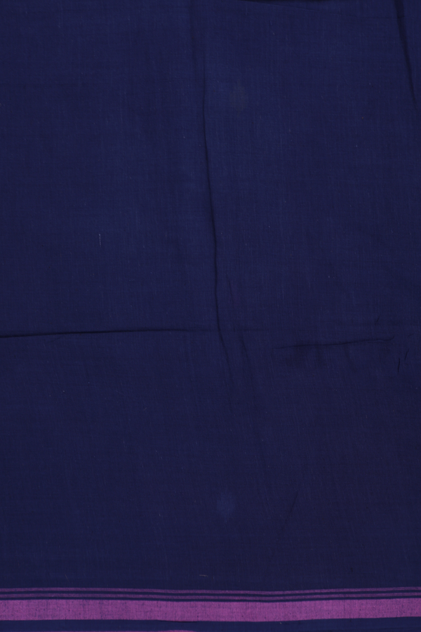 Bengal Cotton Saree In Berry Blue With Threadwork Buttas