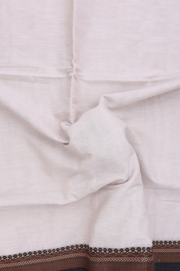 Bengal Cotton Saree In Beige With Contrast Border