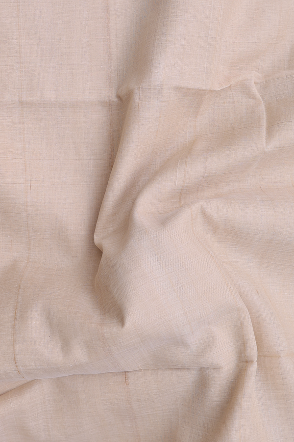 Tussar Saree In Cream Color With Threadwork Border