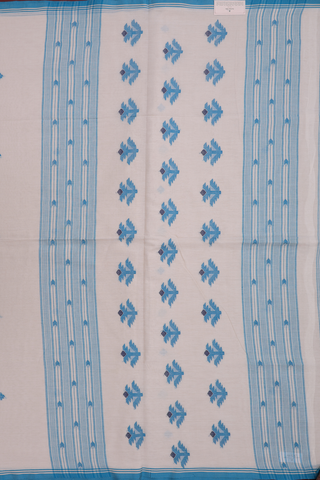 Bengal Cotton Saree In Beige With Threadwork Buttas