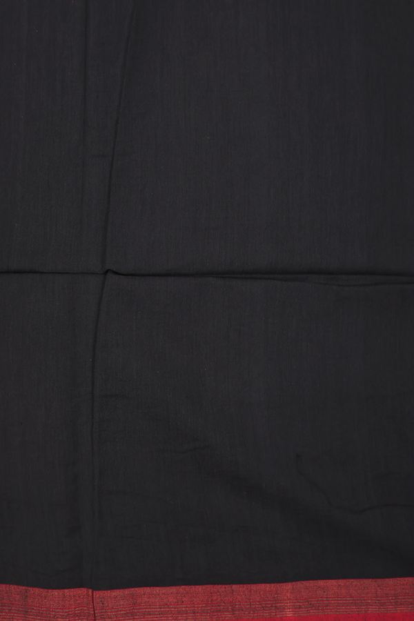 Bengal Cotton Saree In Black With Diamond Design