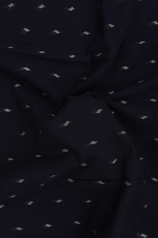 Bengal Cotton Saree In Black With Threadwork Buttas