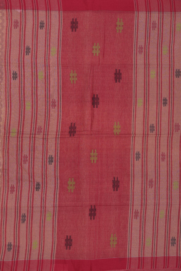 Bengal Cotton Saree In Brown With Checks Design