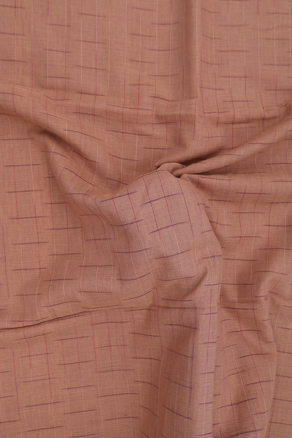 Bengal Cotton Saree In Brown With Checks Design