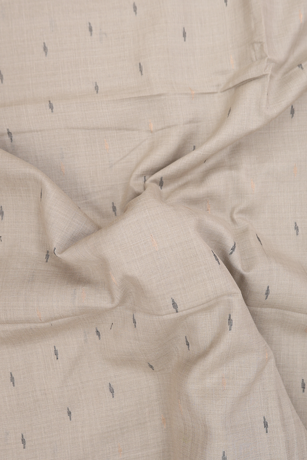 Bengal Cotton Saree In Brownish Grey With Threadwork Buttis