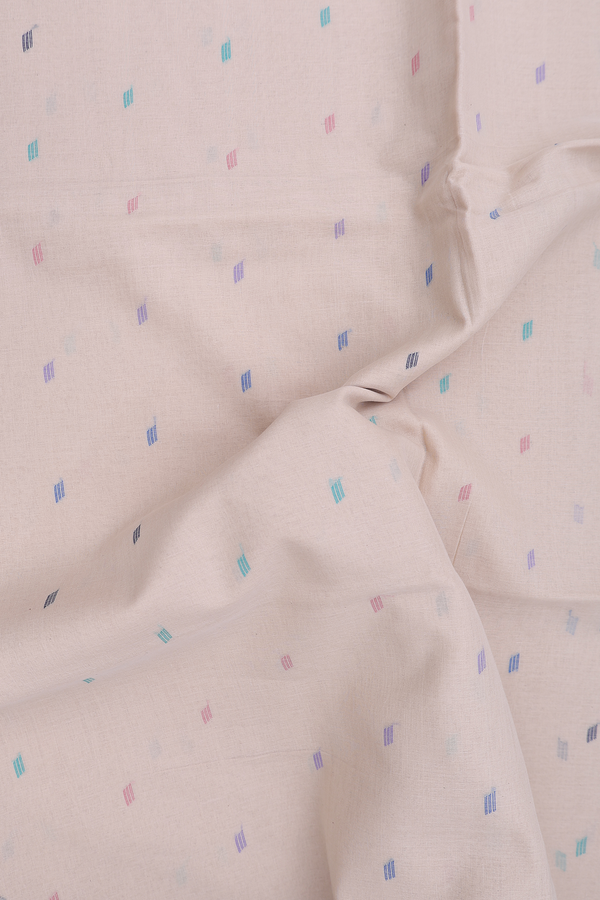 Bengal Cotton Saree In Cream Color With Threadwork Buttas