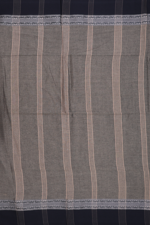 Bengal Cotton Saree In Ceder Brown With Threadwork Border