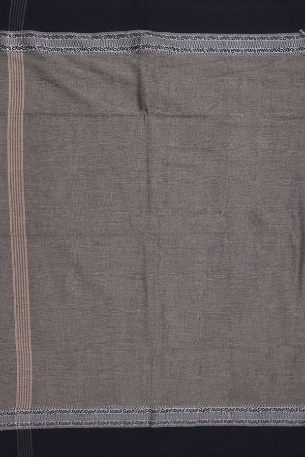 Bengal Cotton Saree In Ceder Brown With Threadwork Border