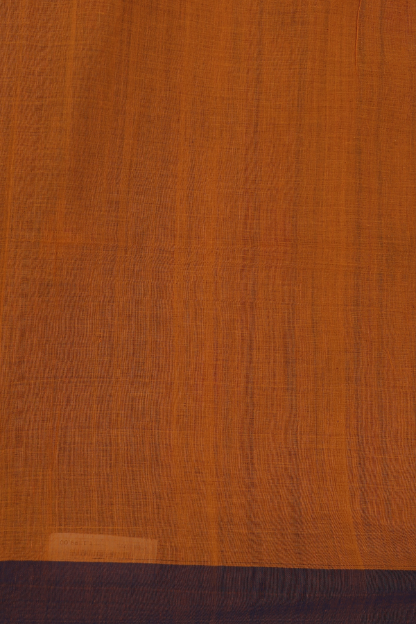 Bengal Cotton Saree In Ginger Orange With Checks Design