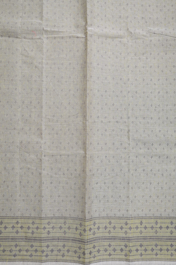 Bengal Cotton Saree In Green Beige With Allover Design