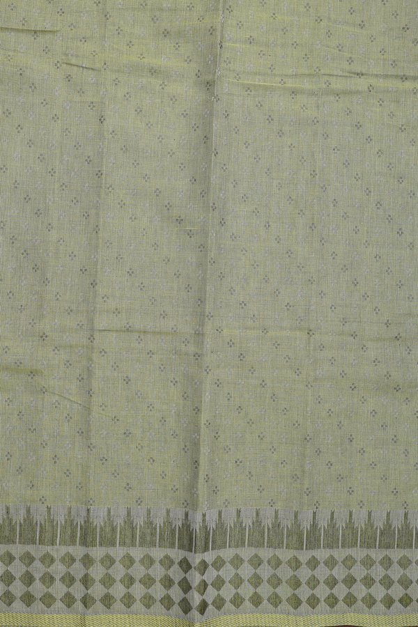 Bengal Cotton Saree In Green With Allover Design