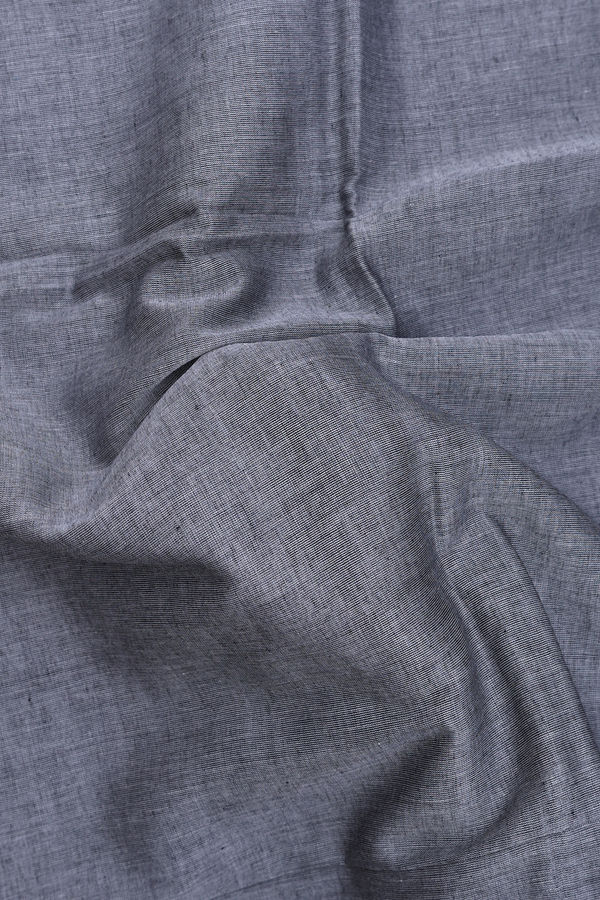 Bengal Cotton Saree In Grey With Contrast Border