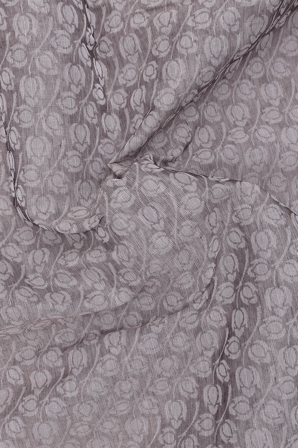 Bengal Cotton Saree In Cocoa Brown With Floral Design