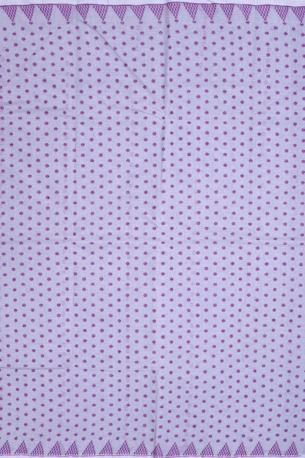 Bengal Cotton Saree In Grey With Threadwork Buttas