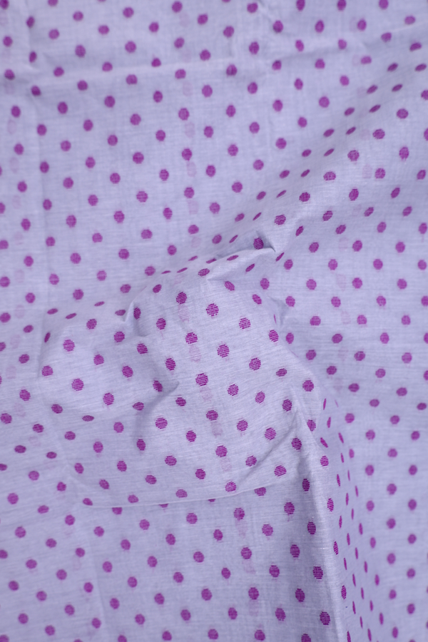 Bengal Cotton Saree In Grey With Threadwork Buttas