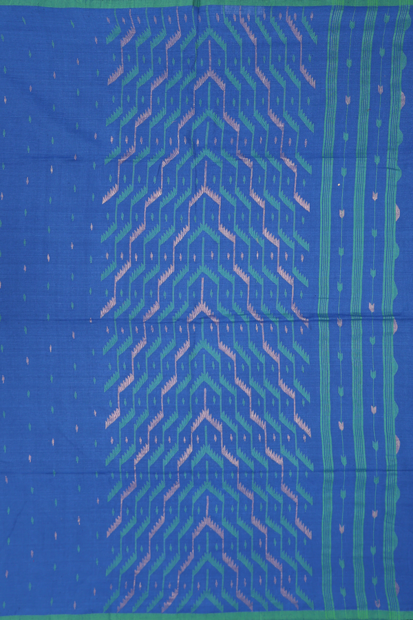 Bengal Cotton Saree In Indigo Blue With Threadwork Buttis