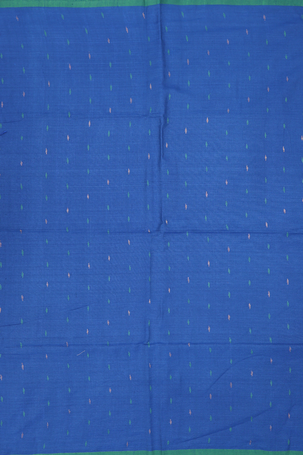 Bengal Cotton Saree In Indigo Blue With Threadwork Buttis