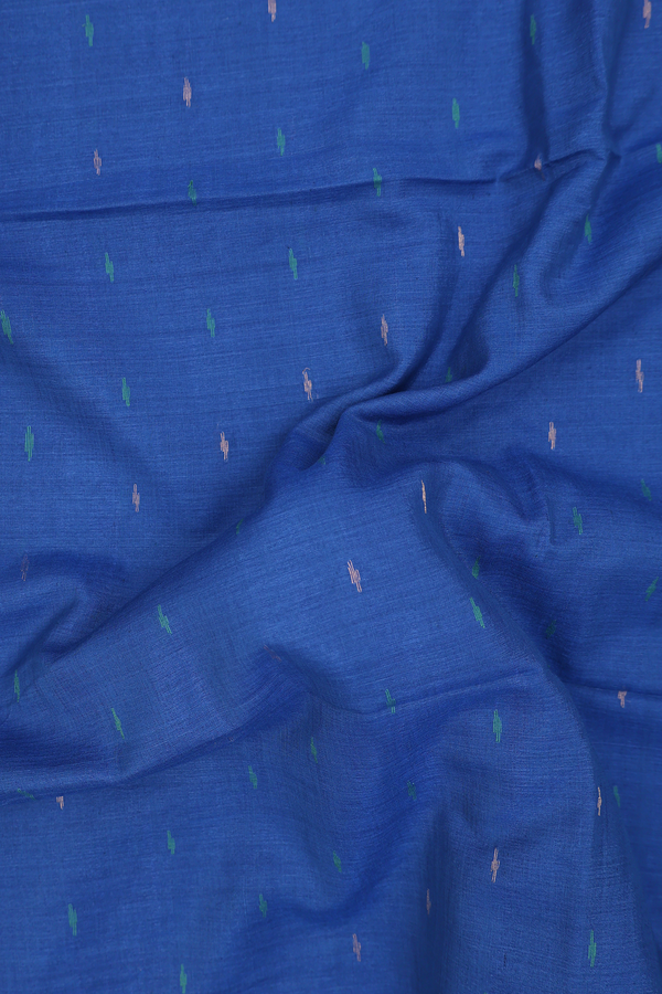 Bengal Cotton Saree In Indigo Blue With Threadwork Buttis