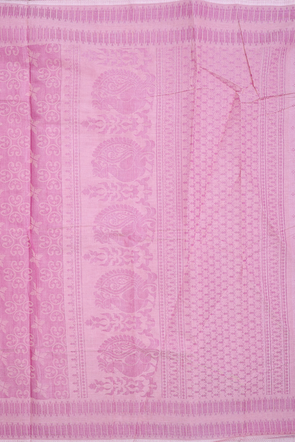 Bengal Cotton Saree In Lilac Pink With Allover Design