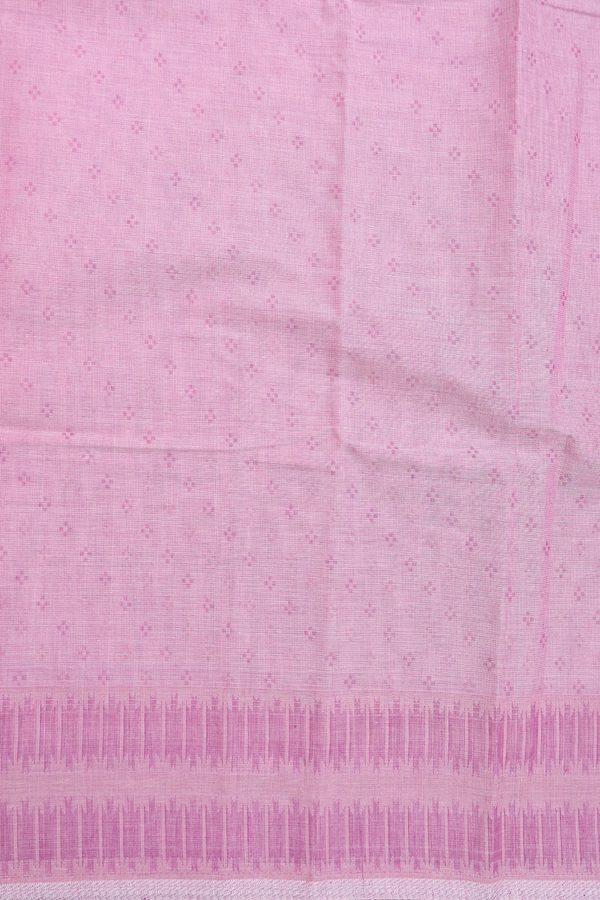 Bengal Cotton Saree In Lilac Pink With Allover Design