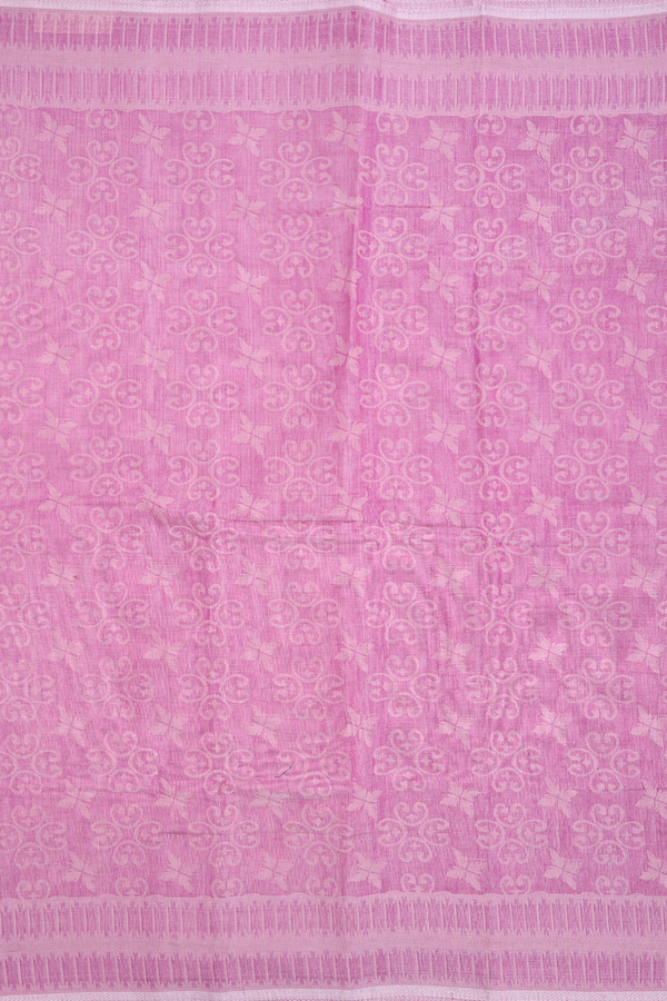 Bengal Cotton Saree In Lilac Pink With Allover Design