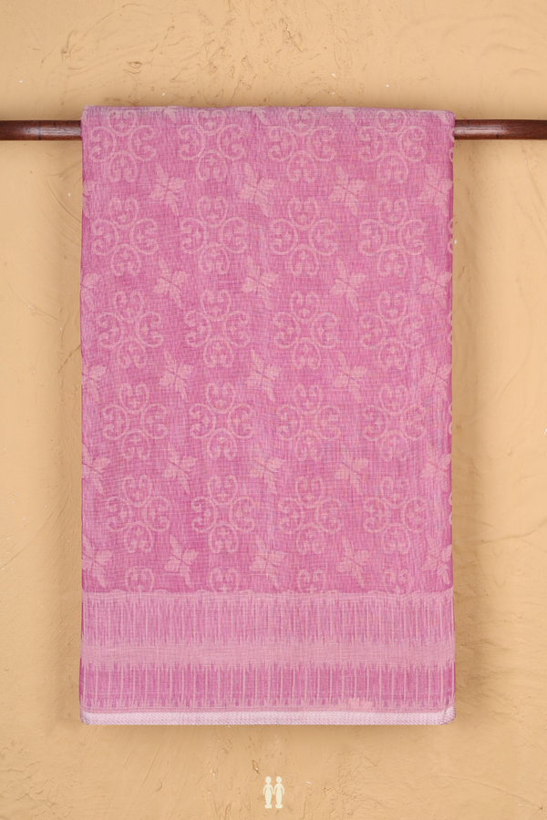 Bengal Cotton Saree In Lilac Pink With Allover Design