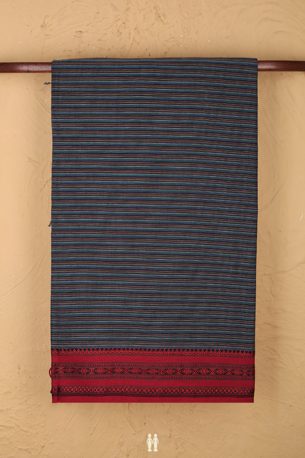 Bengal Cotton Saree In Multicolor With Stripes Design