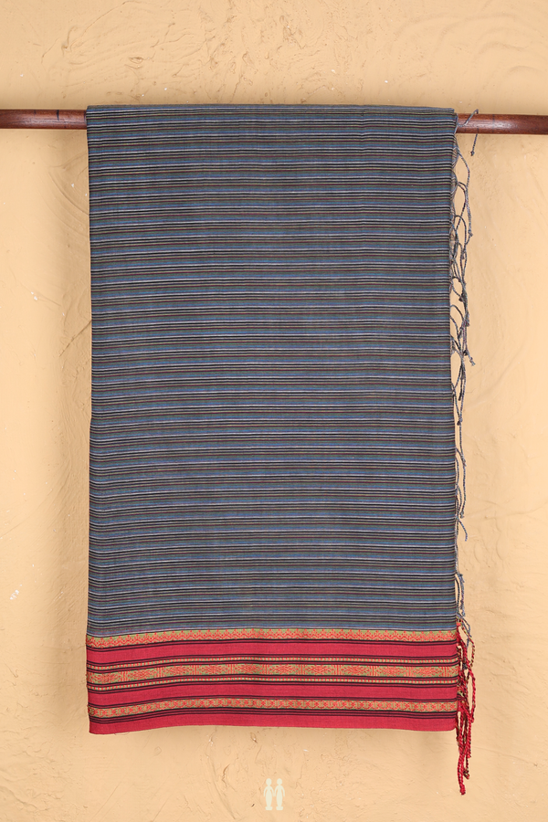 Bengal Cotton Saree In Multicolor With Stripes Design